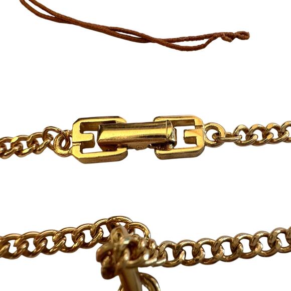 Givenchy Paris Round Pendant with Rhinestones Necklace and hang Tag - Picture 8 of 13